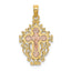 Crucifix Charm in 14K Two-Tone Gold with Lace Trim, 24mm - Sophia Jewelers
