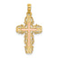 14K Two-Tone w/ Lace Trim Cross Charm