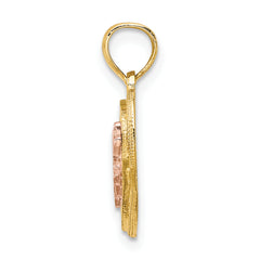 14k Two-Tone MOM Heart Charm