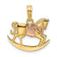 14k Two-Tone Rocking Horse w/ Saddle Charm