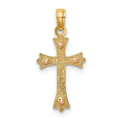 14K Two-Tone Cross Charm