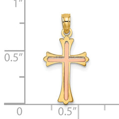 14K Two-Tone Cross Charm