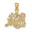 #1 Mom Flower Charm in 14K Two-Tone Gold, 17mm Textured - Sophia Jewelers