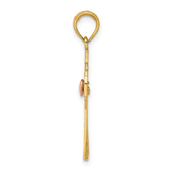 14K Two-Tone Claddagh Cross Charm