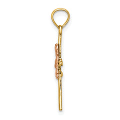 14K Two-Tone 2-D Boy On Cross Charm