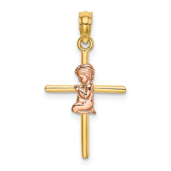 14K Two-Tone 2-D Boy On Cross Charm