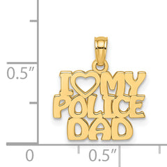 14k I HEART MY POLICE DAD Charm