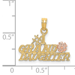 14k Two-Tone #1 GRANDDAUGHTER w/ Flowers Charm
