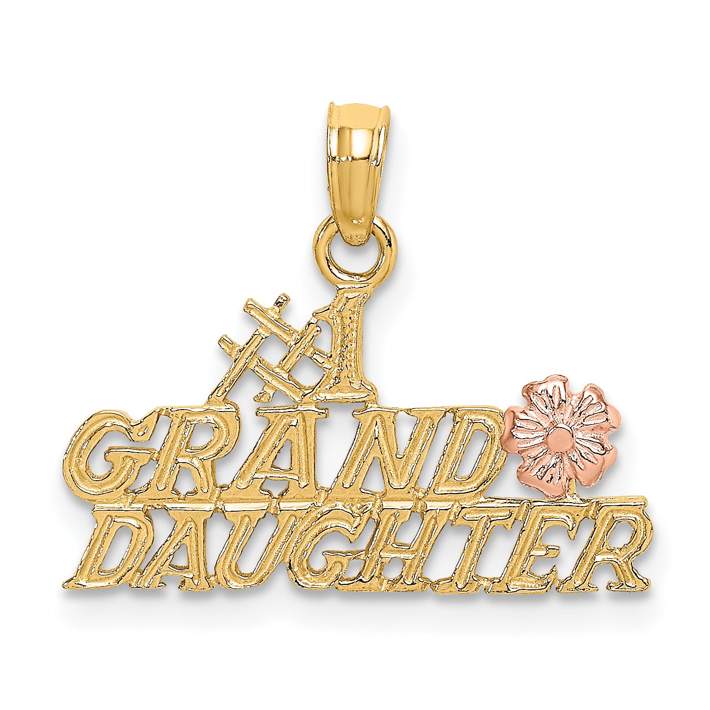 14k Two-Tone #1 GRANDDAUGHTER w/ Flowers Charm