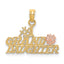 #1 Granddaughter Charm in 14K Two-Tone Gold with Flowers, 14mm - Sophia Jewelers