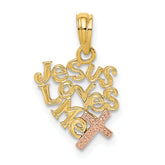 14K Two-Tone JESUS LOVES ME Charm