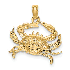 14k with White Rhodium Charm Blue Crab Charm
