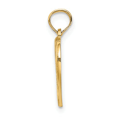 14k w/Rhodium RN Inside Double Hearts Charm