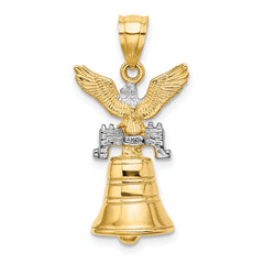 14k w/Rhodium 3D Moveable Liberty Bell w/Eagle Top Charm