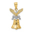 Liberty Bell Charm in 14K Two-Tone Gold with Eagle Top, 21mm - Sophia Jewelers