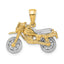 Dirt Bike Motorcycle Charm in 14K Two-Tone Gold with Moveable Wheels - Sophia Jewelers