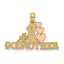 #1 Godmother & Hearts Pendant in 14K Two-Tone Gold, 17mm Textured - Sophia Jewelers