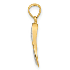 14k Rhodium 3-D Scuba Flipper Charm