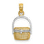 14K W/ Rhodium 2-D Nantucket Basket Charm