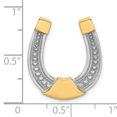14k w/ Rhodium Horseshoe Chain Slide Charm