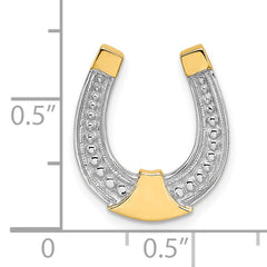 14k w/ Rhodium Horseshoe Chain Slide Charm