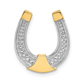 14k w/ Rhodium Horseshoe Chain Slide Charm