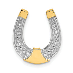 14k w/ Rhodium Horseshoe Chain Slide Charm