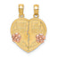 "Big Sis, Lil Sis" Break-Apart Heart Charm in 14K Two-Tone Gold, 22mm - Sophia Jewelers