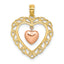Heart in Heart Dangling Charm in 14K Two-Tone Gold, 22mm Moveable - Sophia Jewelers