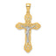 14K Two-tone Crucifix W/ Scrolled Tips Charm