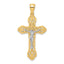 Crucifix Charm in 14K Two-Tone Gold with Scrolled Tips, 43mm - Sophia Jewelers