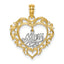 Mom Inside Heart Charm in 14K Two-Tone Gold, 22mm - Sophia Jewelers