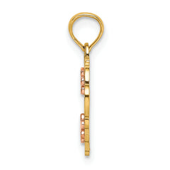 14k Two-Tone Diamond-cut #1 GOD MOTHER In Heart Charm