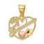 "#1 Grandma" Heart Frame Charm in 14K Two-Tone Gold, 19mm - Sophia Jewelers