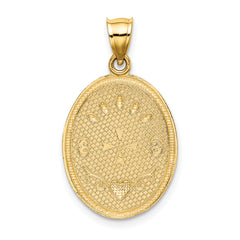 14K w/Rhodium Oval Cherub W/ Heart Charm