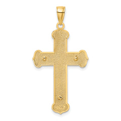 14K Two-tone Engraved Crucifix Charm