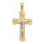 Crucifix Charm in 14K Two-Tone Gold, 39mm Textured - Sophia Jewelers