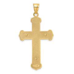 14K Two-tone Engraved Crucifix Charm