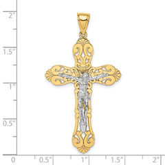 14K Two-tone Crucifix Charm