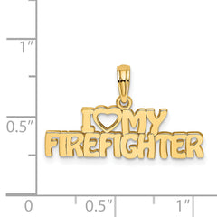 14k I HEART MY FIREFIGHTER Charm