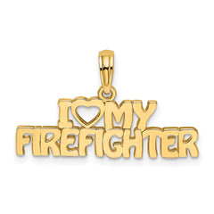 14k I HEART MY FIREFIGHTER Charm