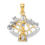 Sextant Charm in 14K Two-Tone Gold, 28mm Moveable - Sophia Jewelers
