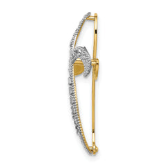 14K w/Rhodium Diamond-Cut Twisted Cross Charm