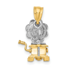 14K Two-Tone 3-D Moveable Phonograph Charm