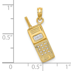 14K w/ Rhodium 3-D Cell Phone Charm