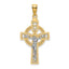 Celtic Crucifix Charm in 14K Two-Tone Gold with Eternity Circle, 34mm - Sophia Jewelers