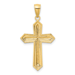 14K W/ Rhodium Center Cross Charm