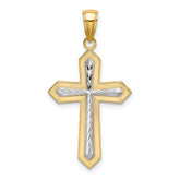 14K W/ Rhodium Center Cross Charm