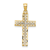 14K W/ Rhodium Cross Charm