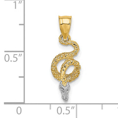 14k w/Rhodium Coiled Snake Charm